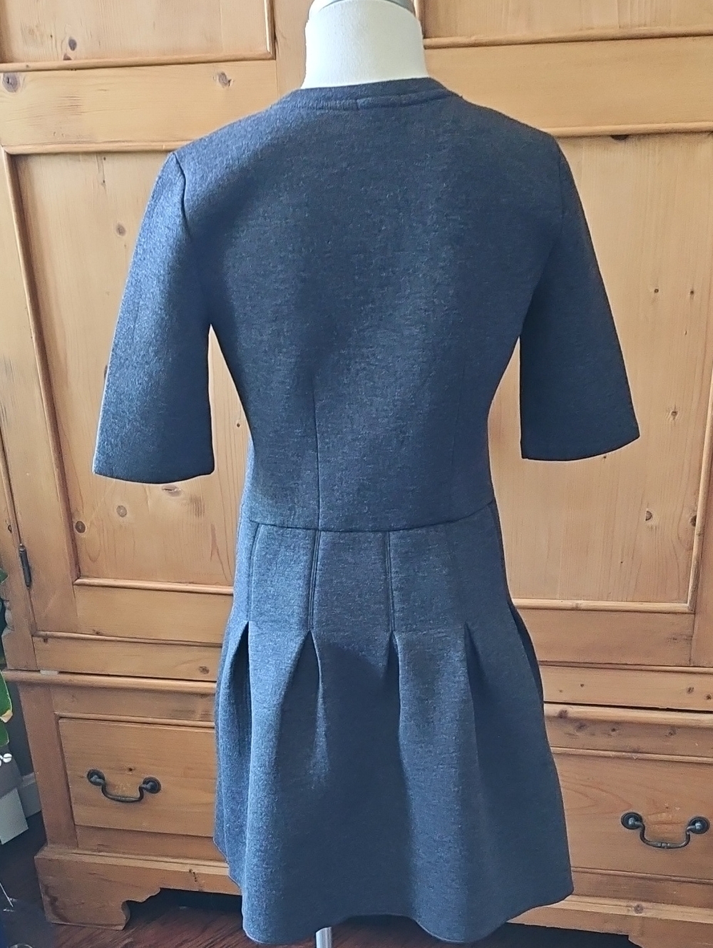 Gap Scuba Knit Fit And Flare Dress Charcoal Grey Size Small - Picture 4 of 8